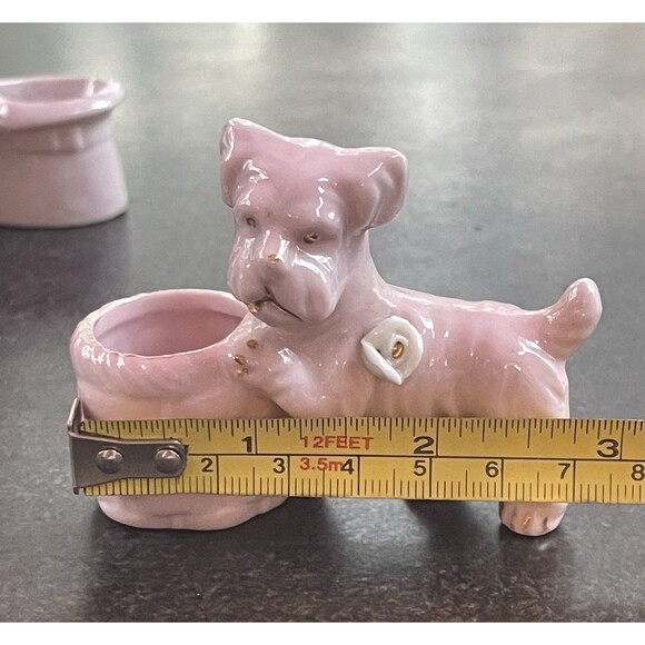 Pair Vintage Ceramic Dog Toothpick Holders Bulldog & Terrier Japan VTG - Picture 4 of 12